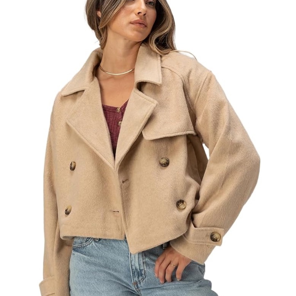 NWT RSQ Womens Trench Style Coat, Wool-Like Exterior Size Medium